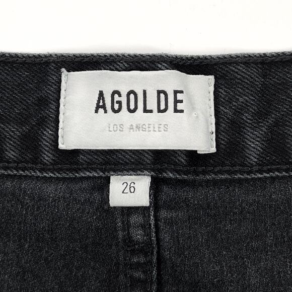 AGOLDE Parker Vintage Cutoff Denim Shorts Black Vortex Size 26 - Picture 3 of 5